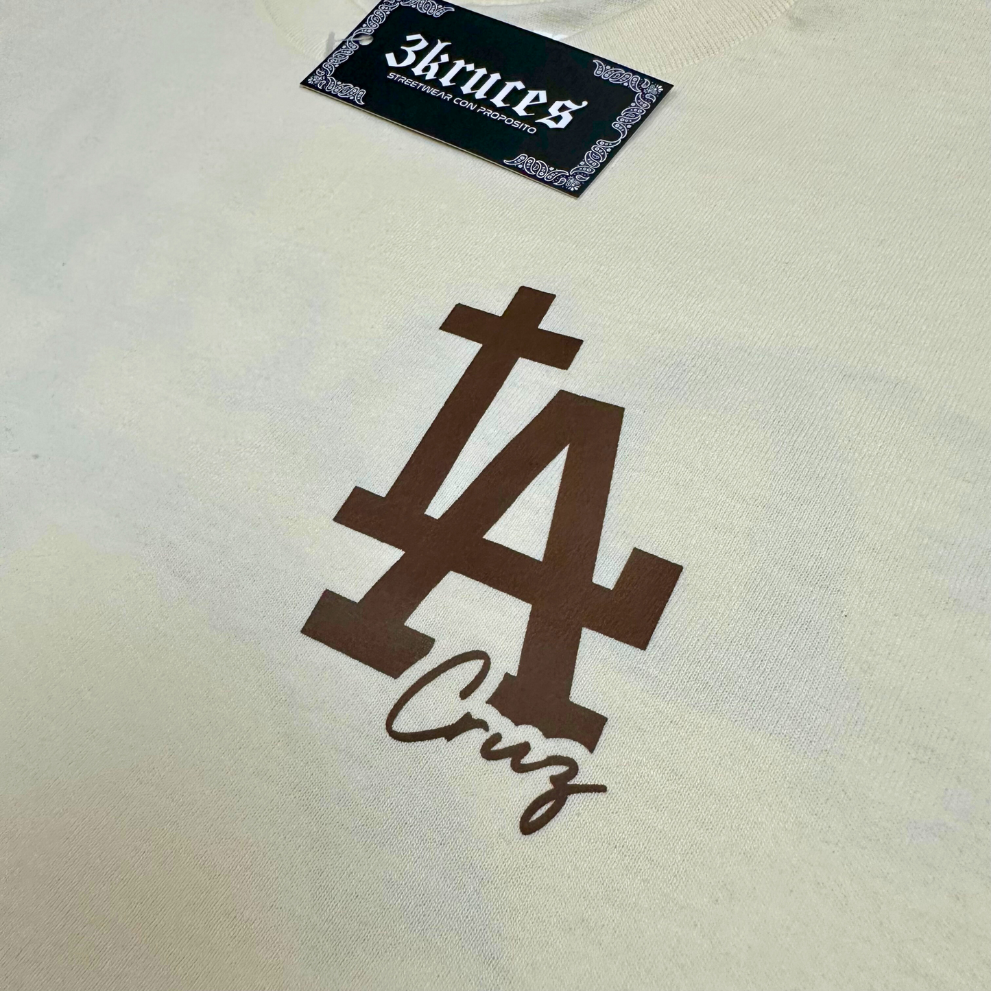 La Cruz Cream/Brown Classic Tee